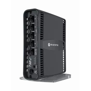 Router Wi-Fi Mikrotik hAP ax2 Gigabit Ethernet dupla banda (2,4 GHz / 5 GHz) preto