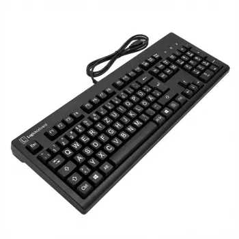 Teclado mecânico LogicKeyboard XL-Print White on preto TITAN DE PC — Layout alemão