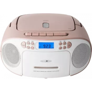 Reflexion RCR2260 leitor de CD portátil (boombox), branco/rosa