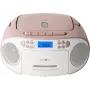 Rádio-despertador Reflexion RCR2260 branco rosa — rádio-despertador de cabeceira compacto