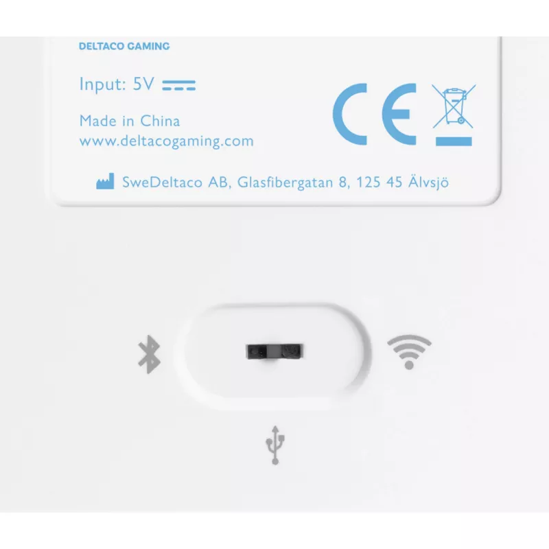Deltaco GAM-100-W-DE. Teclado formato: 65%. Estilo do teclado: Reto. Interface do dispositivo: USB + Bluetooth, interruptor de tecla do teclado: interruptor mecânico,