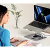 Suporte para portátil Unitek D1109B01 — suporte ajustável em alumínio com USB-C HDMI 4K PD 100W removível, 2x USB-A, RJ-45, para até 17 polegadas