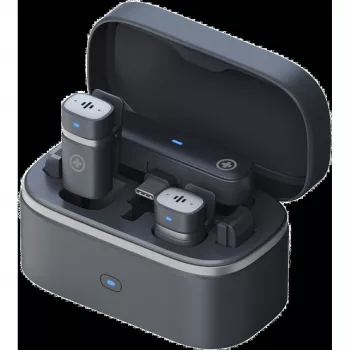 Kit de microfone sem fios Plusonic PS-TDS9 com conectores USB-C, Lightning e 3,5 mm