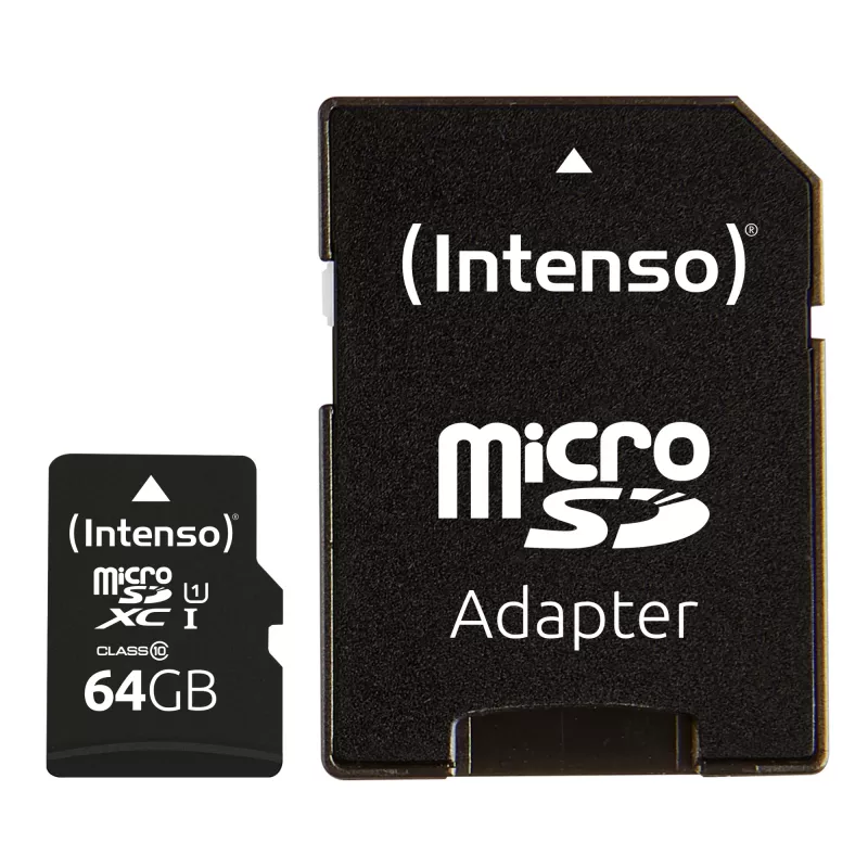 Intenso Performance - cartão de memória flash (microSDXC com adaptador SD) - 64GB - UHS-I U1 / Class10 - microSDXC UHS-I (3424490)