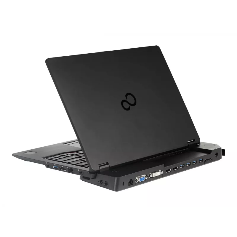 Fujitsu S26391-F1607-L219 replicador de portas para Lifebook, VGA, 6x USB-A/C, fechadura com chave, transformador CA de 90 W, UE