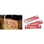 Etiqueta de aviso agipa 60 x 190 mm – «FRÁGIL» texto branco sobre fundo vermelho