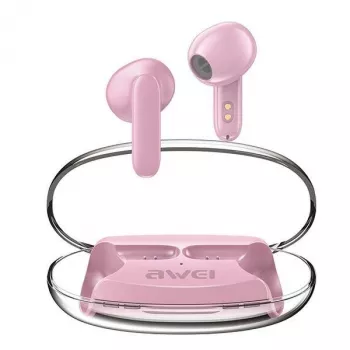 Auscultadores Bluetooth Awei T85 ENC TWS rosa