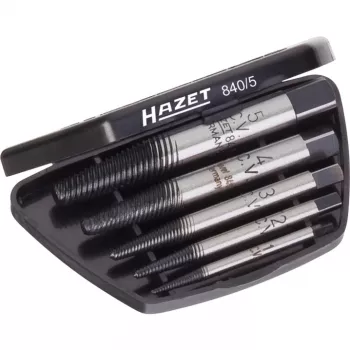 Conjunto de extratores de parafusos Hazet 840/5 para parafusos e pernos danificados M3–M18