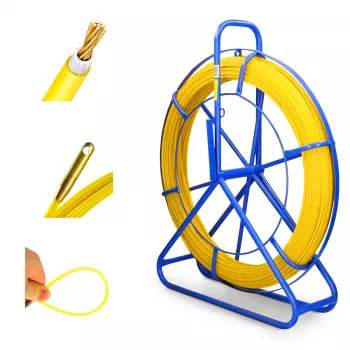 Guia de puxar cabos Extralink Pilot 3,8 mm 50 m fibra ótica GFK, d. 3,8 mm, c. 50 m, amarelo