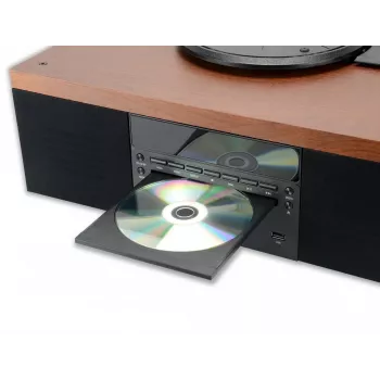 Gira-discos AKAI ATT-14BT com Bluetooth, acionamento por correia, pré-amplificador phono integrado, saída USB