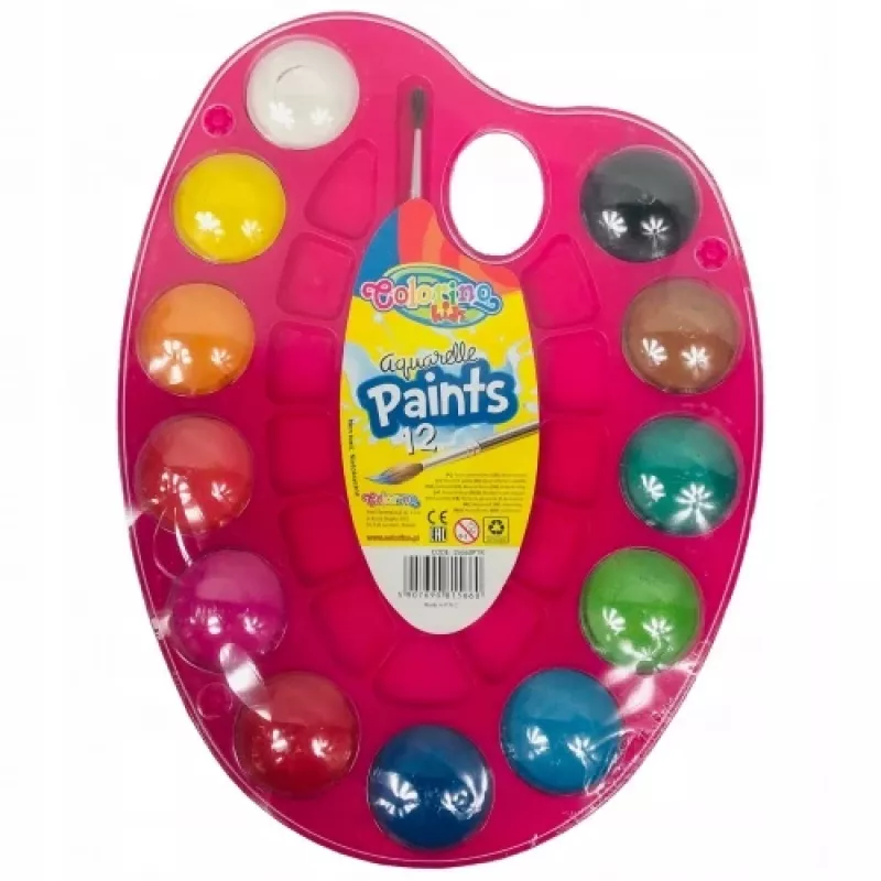 Paleta de aguarelas Colorino Kids 12 cores