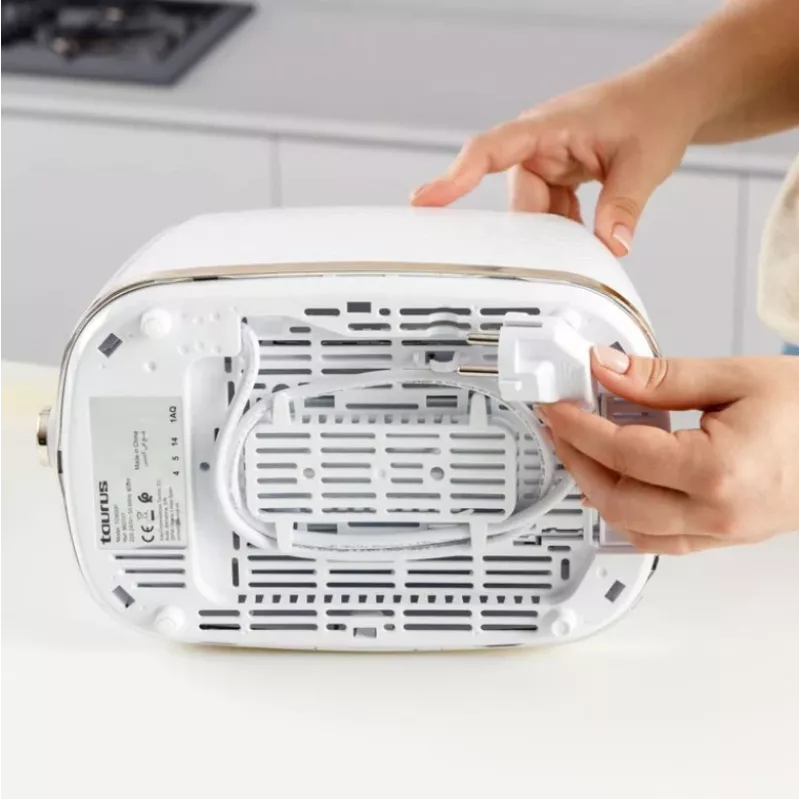 Torradeira Taurus TO800P 2 fatias 800 W branco com controlo por botões e botão rotativo