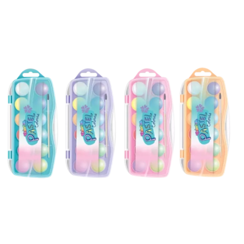 Conjunto de aguarelas colorino 85443PTR — 12 cores, paleta compacta, para escola e hobby