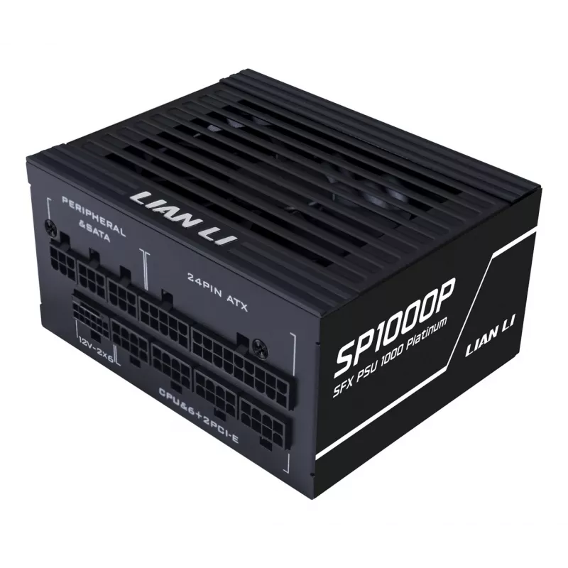 Fonte de alimentação Lian Li SP Series Platinum SFX totalmente modular PCIe 5.1 ATX 3.1 1000W