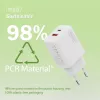 Carregador USB GaN de interior DIGITUS DA-10301 — 30W, 1× USB-C, 1× USB-A, 100–240V, branco