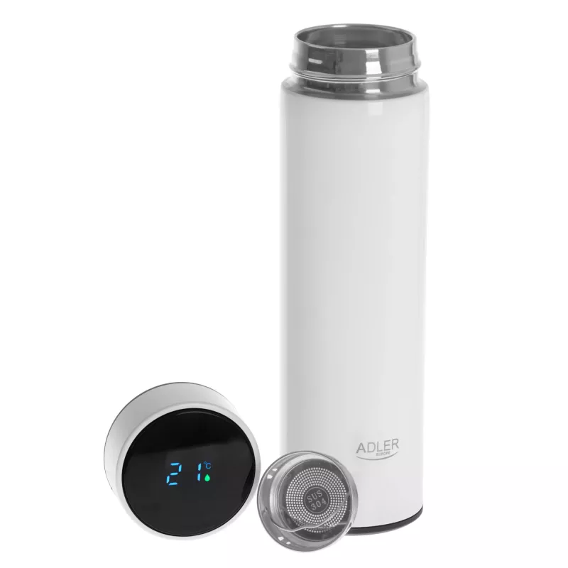 Adler | Garrafa térmica | AD 4506w | Material aço inoxidável/silicone | Branco