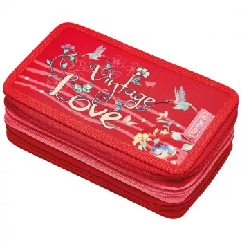 Estojo de lápis Herlitz 50038763 soft poliéster vermelho 190x115x80 mm