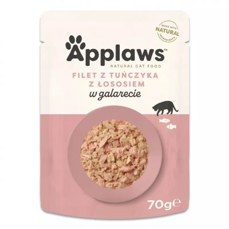 Applaws comida húmida para gatos com atum e salmão em geleia, 70 g