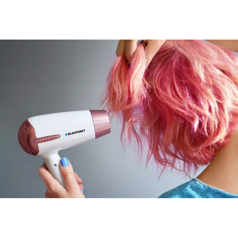 Secador de cabelo BLAUPUNKT HDD301RO — 1200W, 3 níveis de calor, 2 velocidades, nível frio, cabo dobrável, branco