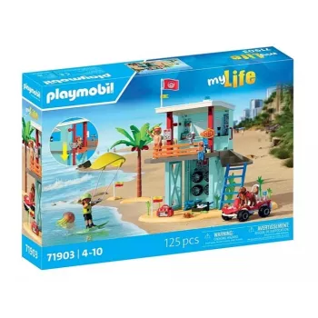Conjunto de brincar PLAYMOBIL Torre de salvamento e buggy de praia 71903 – Conjunto de brincar com torre e buggy