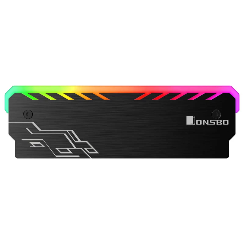 Dissipador de RAM Jonsbo NC-1 RGB preto – dissipador de memória ativo com iluminação RGB, design low-profile
