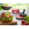 Prensa de hambúrgueres GEFU 89419, plástico, Ø 11,8 cm, altura 93 mm, cinzento/preto