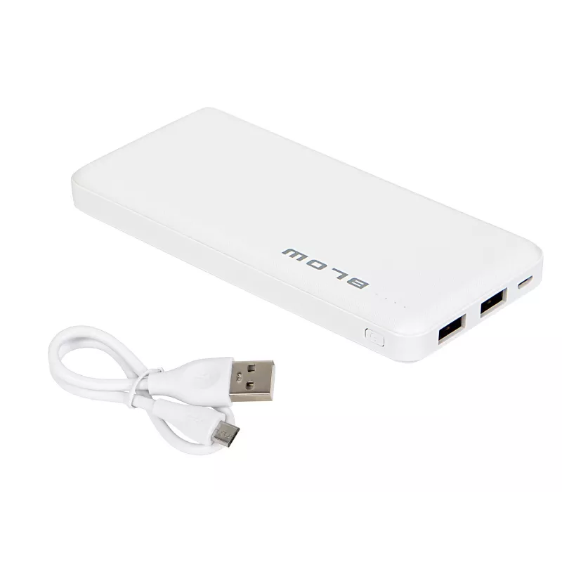Blow PB10A power bank 10000 mAh, 2x USB (1A + 2,1A), entrada micro USB, Li-Po, branco