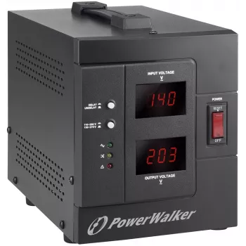 Regulador de tensão PowerWalker AVR 2000 SIV FR 2 saídas AC 110 - 280 V preto
