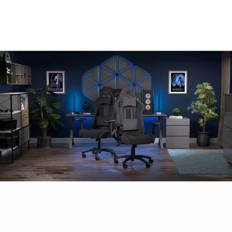 CORSAIR - Cadeira gaming TC100 RELAXED (tecido – cinzento/preto)