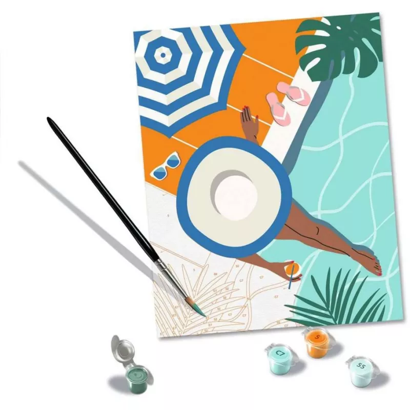 Conjunto de pintura por números Ravensburger CreArt – Pool Time (conjunto de pintura, modelo 25523)