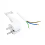 Cabo de alimentação ficha de contacto de proteção tipo E+F (CEE 7/7, angular) para extremidades descarnadas, branco, 1,00 mm², 5 m, Good Connections® (P0185-W050)