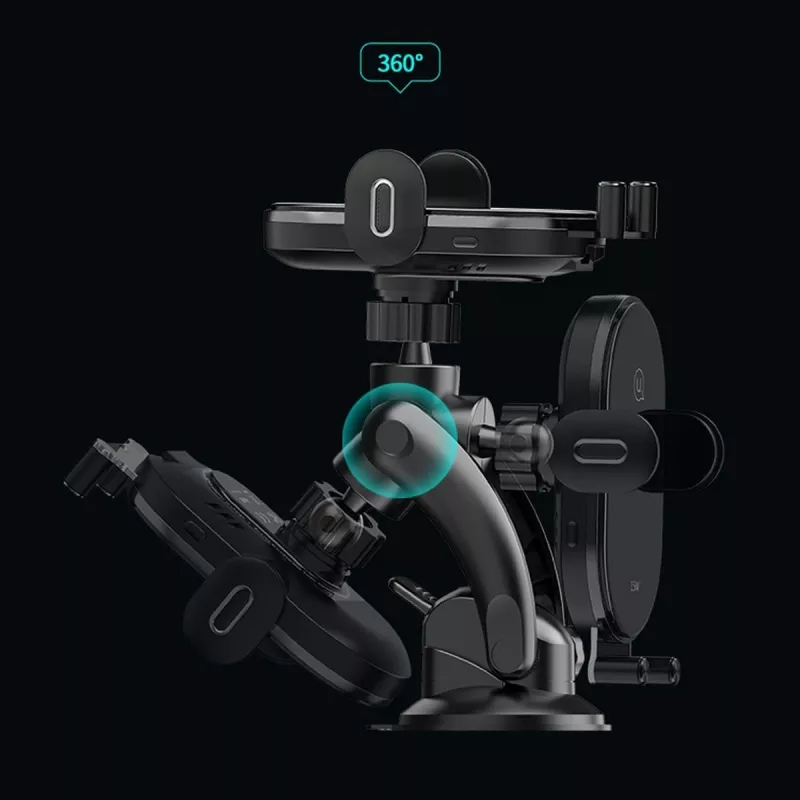 Suporte de carro indutivo para smartphones usams US-CD131 15W automático para para-brisas e painel de bordo