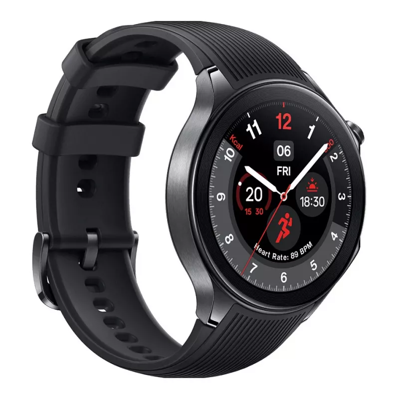 OnePlus Watch 2 - 46 mm - smartwatch com pulseira - fluoroelastómero - tamanho do pulso: 140-210 mm - ecrã 3,63 cm (1,43)