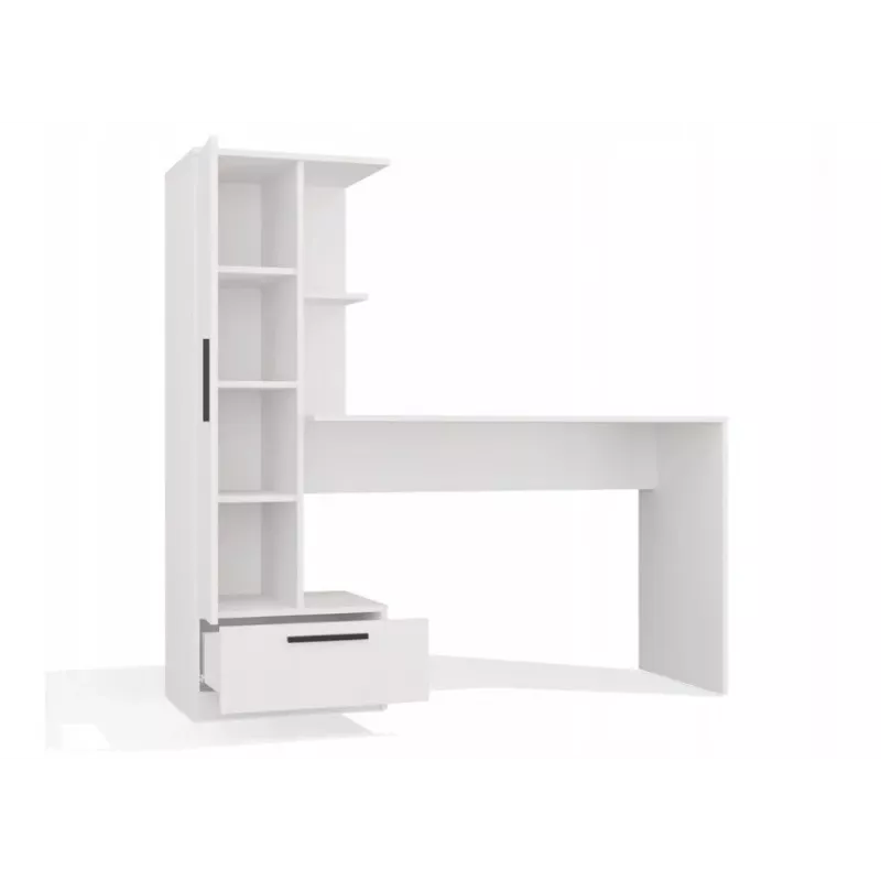 Conjunto secretária + estante Cosmo, branco