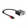 Adaptador de cabo de vídeo DeLOCK 62994 USB Type-C para VGA 0,2 m preto