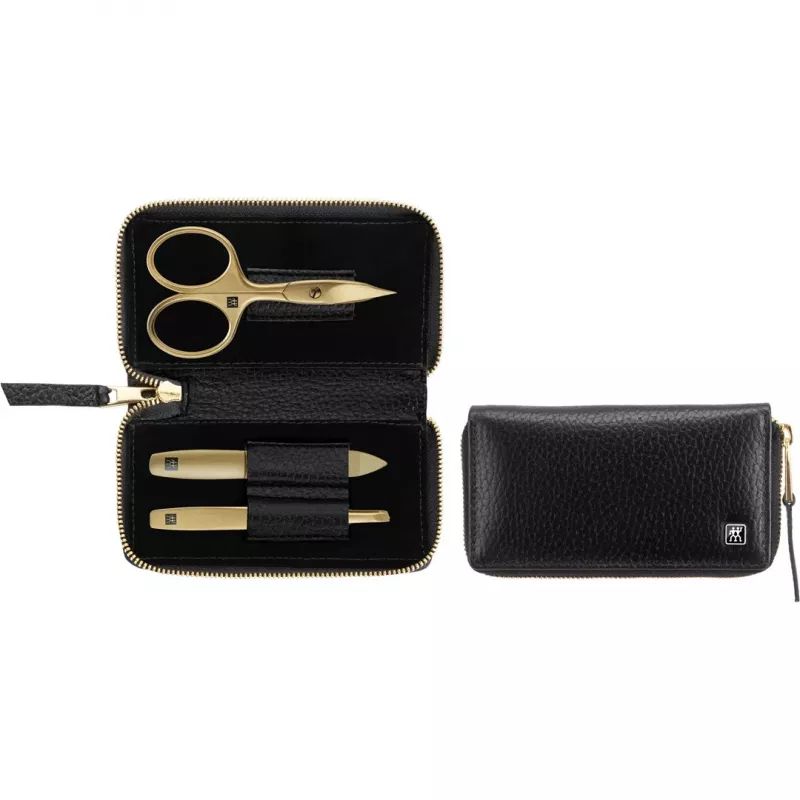 Conjunto de manicura ZWILLING Twinox Gold Edition 97747-004-0 — 3 peças em estojo de couro preto