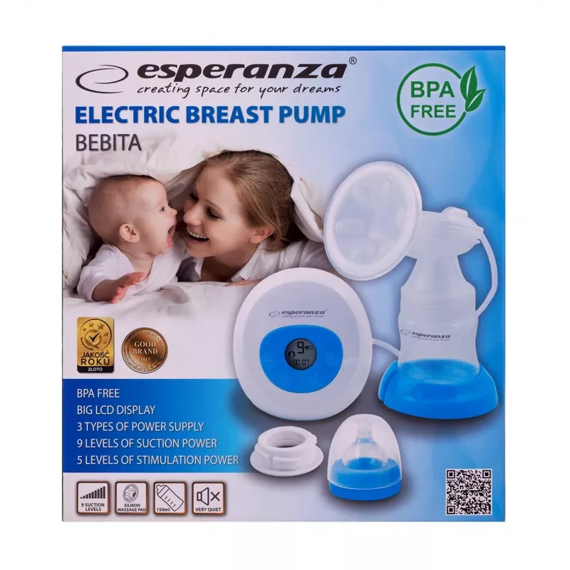 Esperanza BEBITA ECM001B Bomba tira-leite elétrica, 150 ml, azul