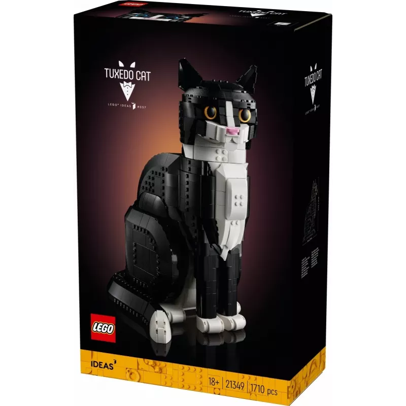 Conjunto LEGO Ideas 21349 Gato Tuxedo — modelo de tijolos colecionável, peça de exposição