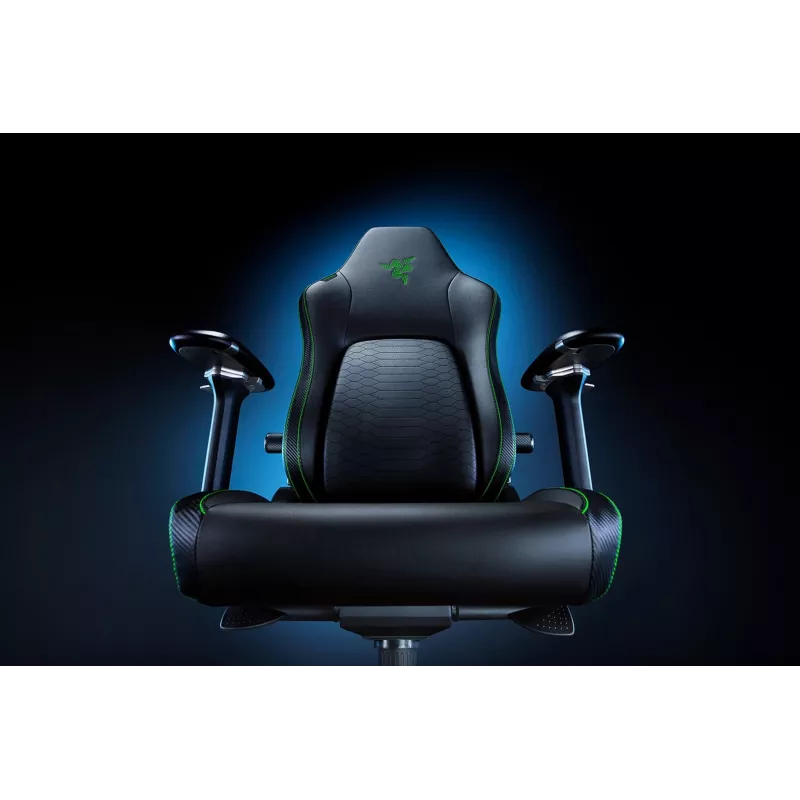 Cadeira gaming Razer Iskur V2 assento acolchoado preto verde