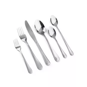 Conjunto de talheres LAMART LT5006 – conjunto de talheres em aço inoxidável de 48 peças, inclui colheres de sopa, facas, garfos, colheres de chá, garfos de sobremesa, colheres de servir