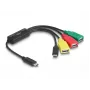 Hub de cabo USB 2.0 DeLOCK 4 portas USB Type-C para 3 x conector fêmea USB-A + 1 x macho USB-C