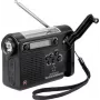 Rádio portátil Renkforce RF-CR-200 FM, MW, KW recarregável, painel solar, manivela, função de alarme, lanterna preto (RF-4694806)