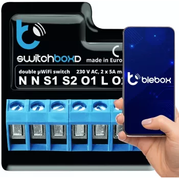 BLEBOX switchboxD - INTERRUPTOR DE PROTEÇÃO DUPLO 230V