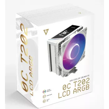 MODECOM Volcano 0C T202 LCD ARGB dissipador de CPU por ar 12 cm branco