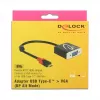 Adaptador de cabo de vídeo DeLOCK 62994 USB Type-C para VGA 0,2 m preto