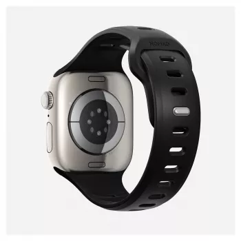 Pulseira Nomad Tempo Band preta de borracha — 20 mm de largura, compatível com pulsos de 155–193 mm