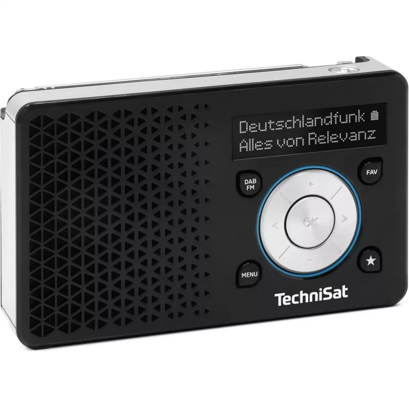 TechniSat DigitRadio 1 A 0100/4997 rádio digital, DAB+/FM, RDS, 40 estações memorizáveis, função de aviso ASA, preto/prateado