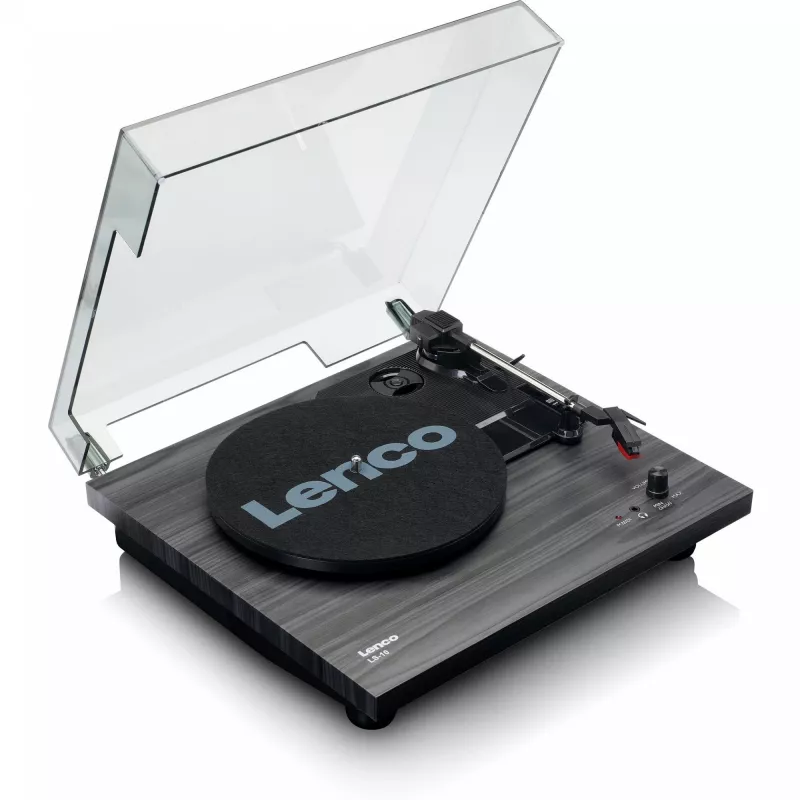 Lenco LS-10BK gira-discos com altifalantes integrados, preto/madeira