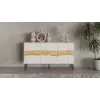 Cómoda Cama Meble INSERTO 3D 143,5×40×80 cm — acabamento caxemira com LED