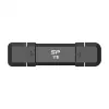 Pen USB Silicon Power DS72 1 TB, USB 3.2 Gen 2 Type-A / Type-C, caixa de alumínio e borracha, preto